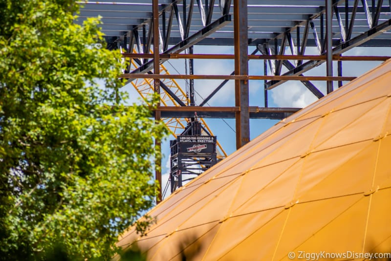 Guardians of the Galaxy Construction July 2018 impact around Epcot