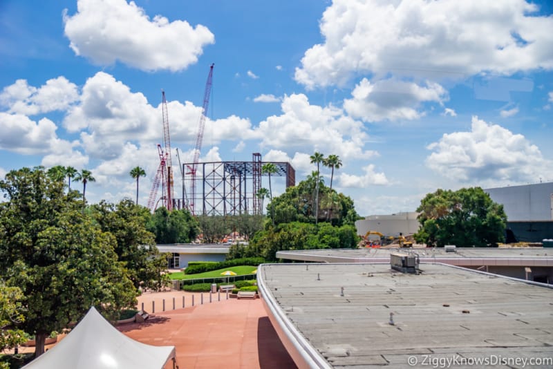 Guardians of the Galaxy Construction July 2018 impact around Epcot