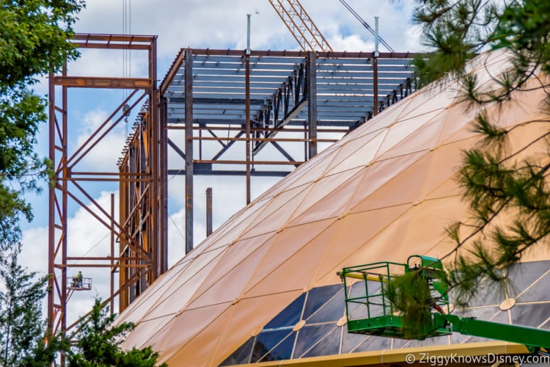 Guardians of the Galaxy Construction July 2018 impact around Epcot