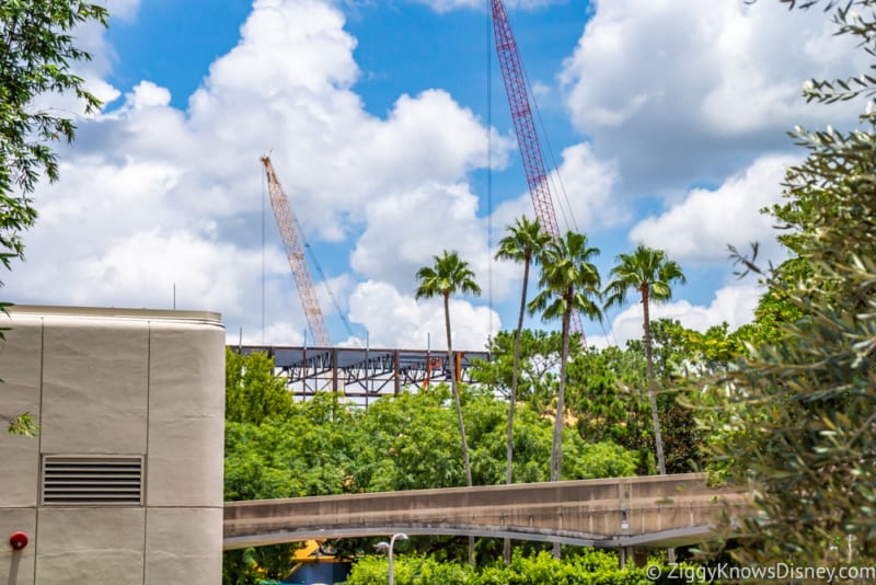 Guardians of the Galaxy Construction July 2018 impact around Epcot