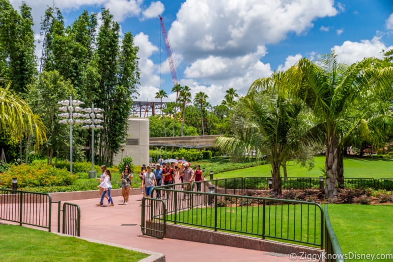 Guardians of the Galaxy Construction July 2018 impact around Epcot