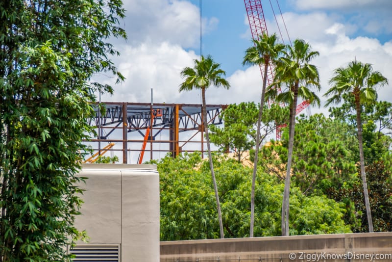 Guardians of the Galaxy Construction July 2018 impact around Epcot