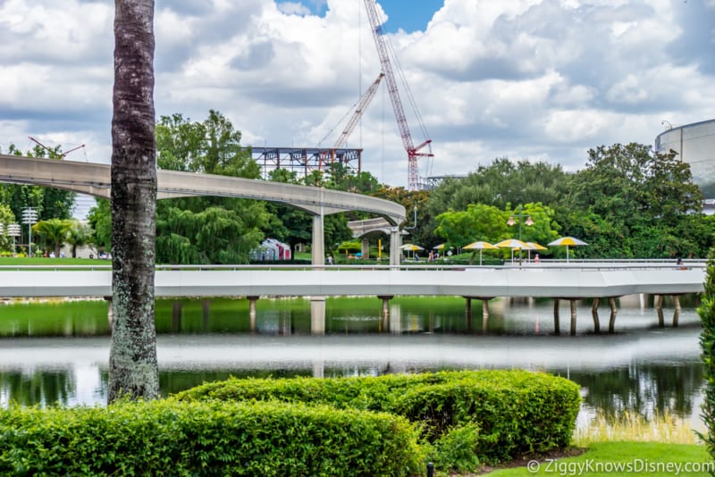 Guardians of the Galaxy Construction July 2018 impact around Epcot