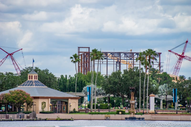 Guardians of the Galaxy Construction July 2018 impact around Epcot