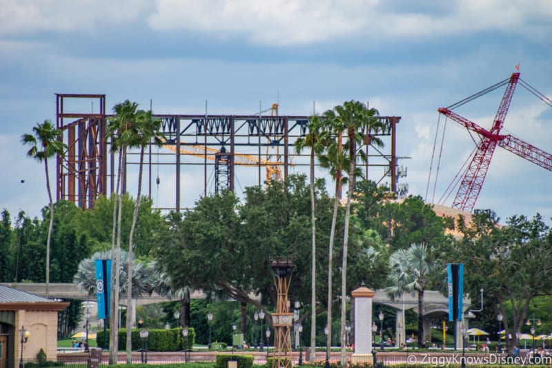 Guardians of the Galaxy Construction July 2018 impact around Epcot