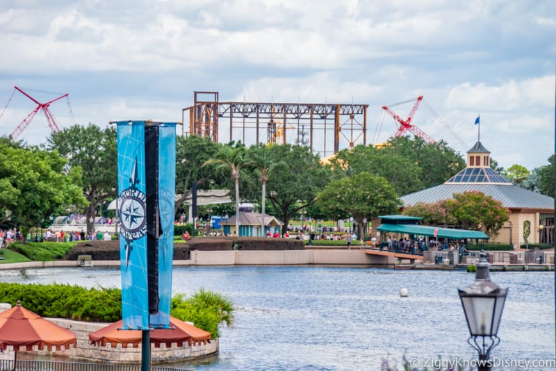 Guardians of the Galaxy Construction July 2018 impact around Epcot