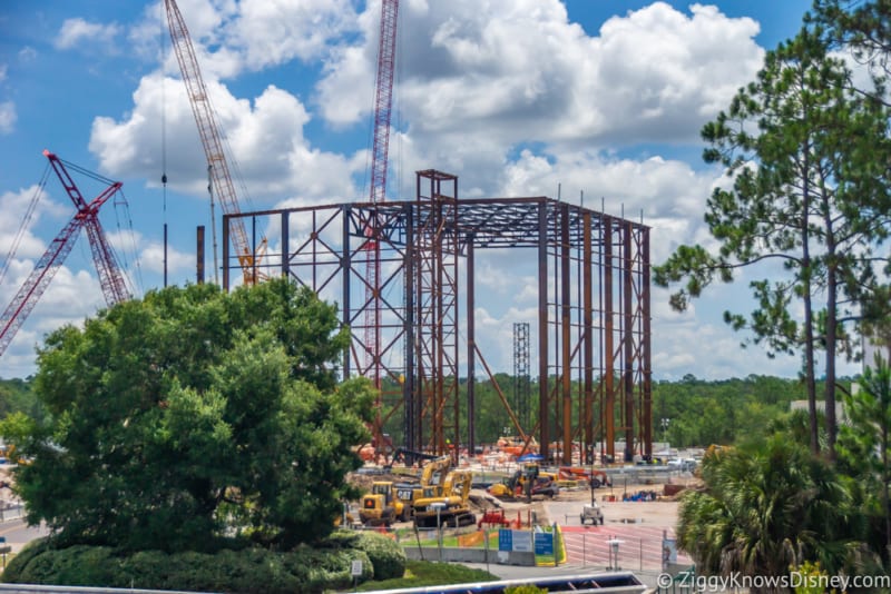 Guardians of the Galaxy Construction July 2018 impact around Epcot