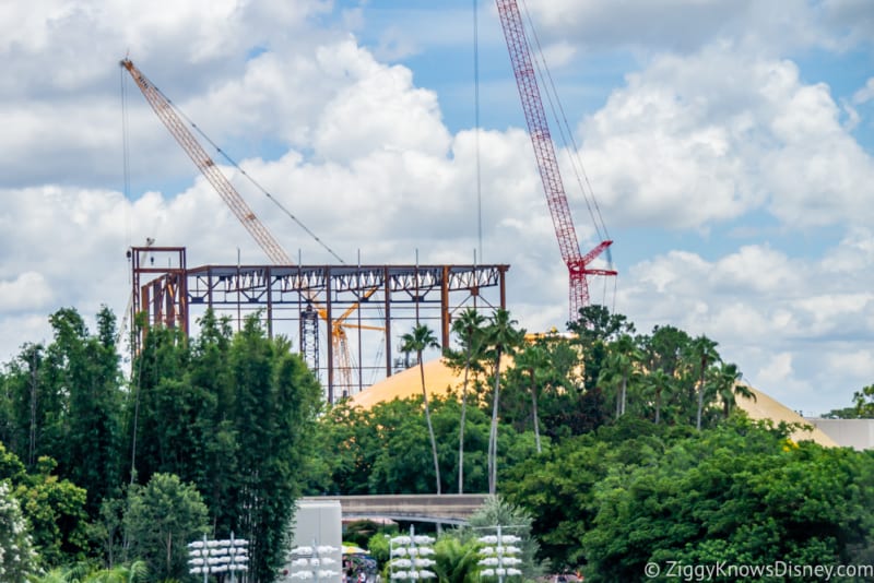 Guardians of the Galaxy Construction July 2018 impact around Epcot