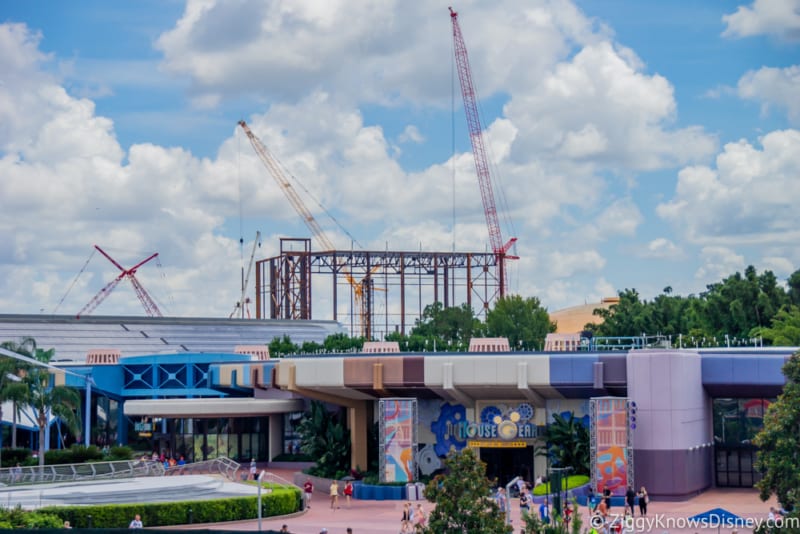 Guardians of the Galaxy Construction July 2018 impact around Epcot