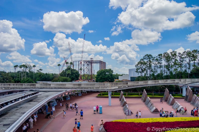 Guardians of the Galaxy Construction July 2018 impact around Epcot