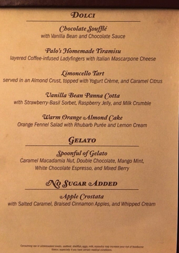 Palo Dinner Review on Disney Magic Cruise Ship Ziggy Knows Disney