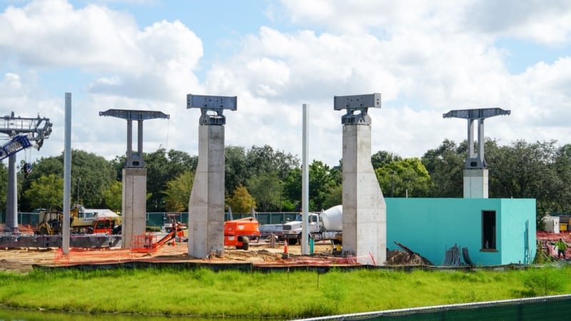 Disney Skyliner Construction Update August 2018 turn station old