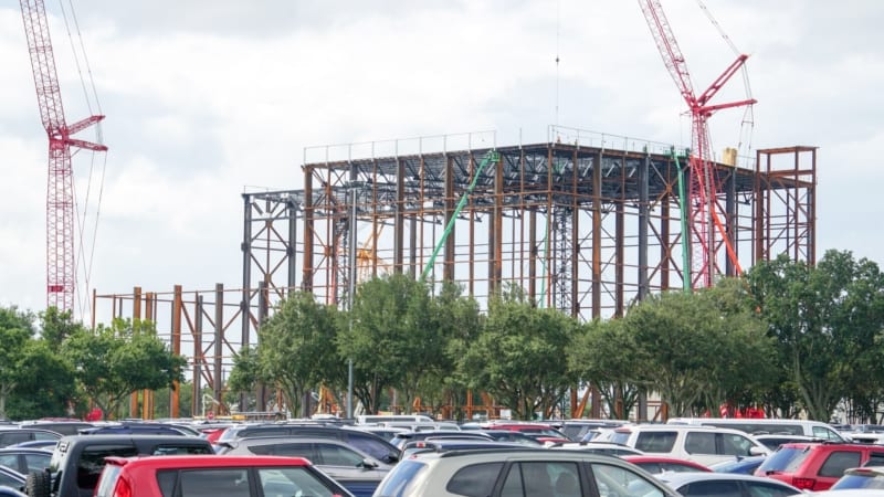 Guardians of the Galaxy Coaster Construction August 2018 steel frame