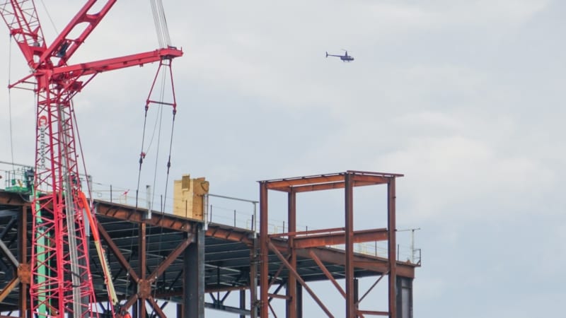 Guardians of the Galaxy Coaster Construction August 2018 helicopter