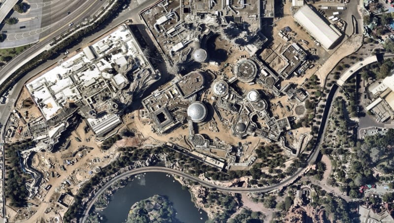 Latest Star Wars Galaxy's Edge Disneyland Aerial Construction photos