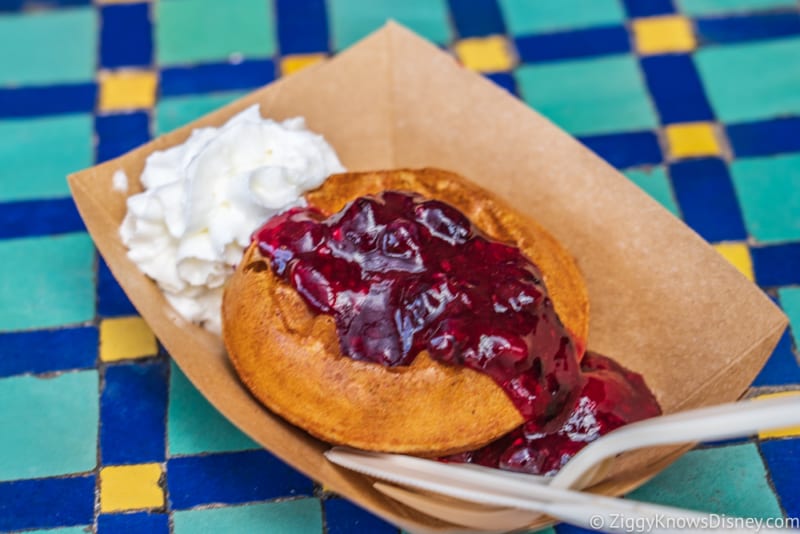 Belgium Review 2019 Epcot Food and Wine Festival berry waffle