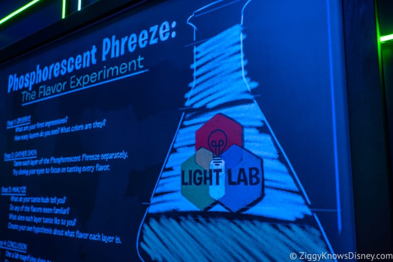 Light Lab Review 2018 Epcot Food and Wine Festival phosphorescent phreeze neon board